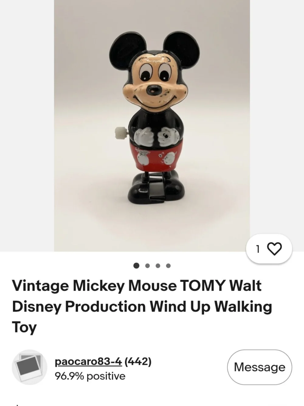 Classic Black & Red Wind-Up Mouse Character Toy - Kids Toys